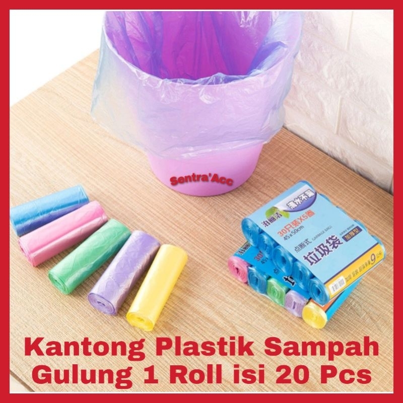 Kantong Plastik Sampah Roll 45x50cm Isi 20pcs / Plastik Kresek Serbaguna