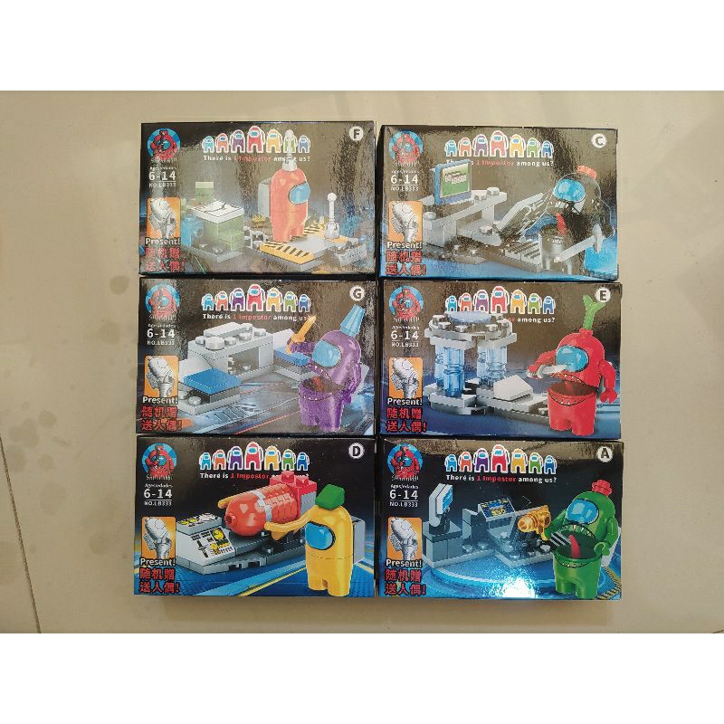 Mainan balok figure Among Us Team Brick