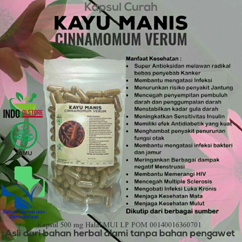 

KAYU MANIS SUPER 100 KAPSUL OBAT HERBAL TERBAIK TOPP SELLER (PREMIUM QUALITY)