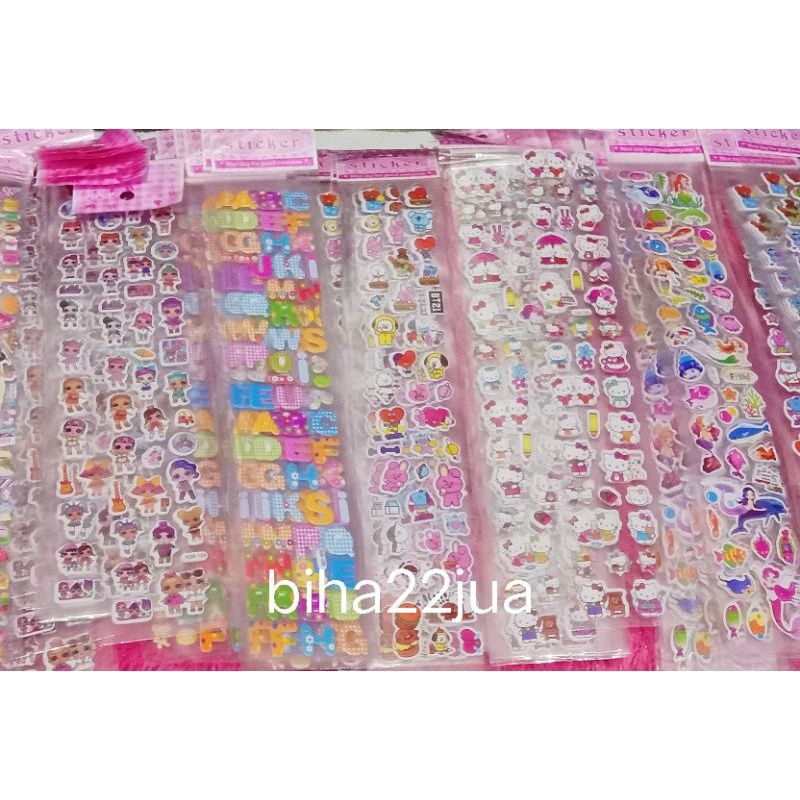 

Setiker timbul 3d panjang motif bt21 princess hello Kitty kartun lucu