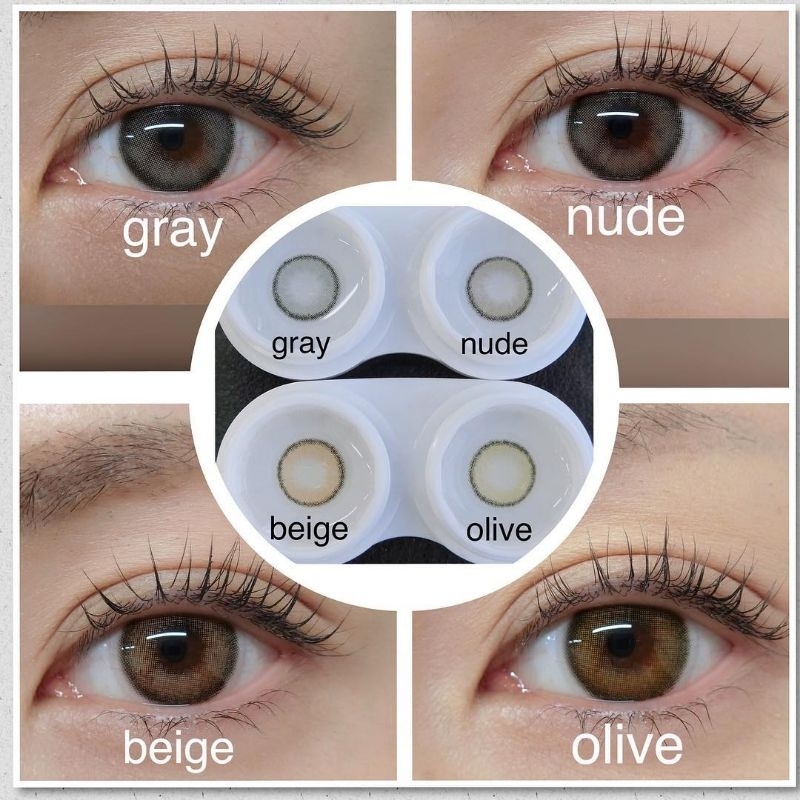 SOFTLENS AIRY BEIGE BROWN NUDE GREY OLIVE. NORMAL/MINUS s.d -10.00.SOFTLENS.dia.15mm