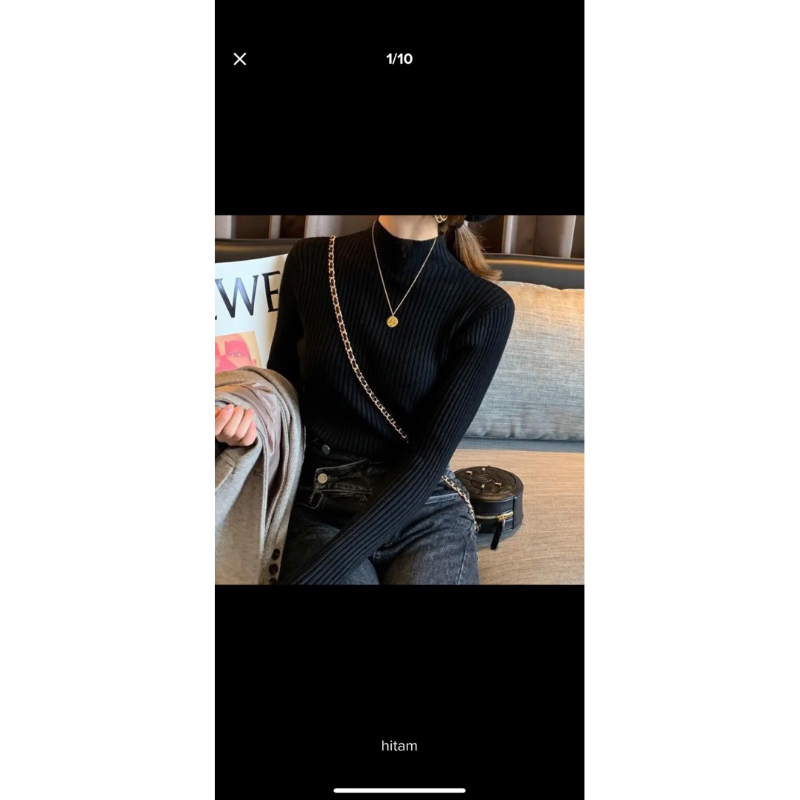 Inner Rajut Hijab Baju Daleman Turtleneck Knit