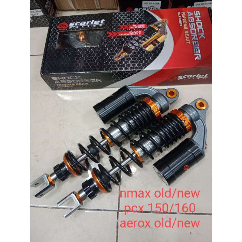 SHOCKBREAKER SHOCK BELAKANG /METIC TABUNG NITROGEN SCARLET RACING( SERI 8923) METIC AEROX, NMAX OLD,
