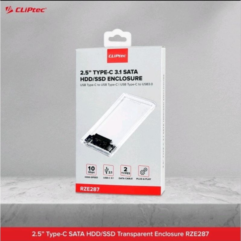 Case Enclosure Hdd ssd Cliptec Rze287 Sata 2.5" Usb-C 3.1
