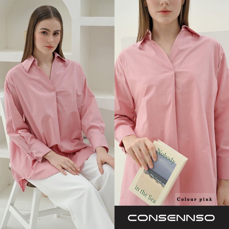 CONSENNSO v neck oversized blouse