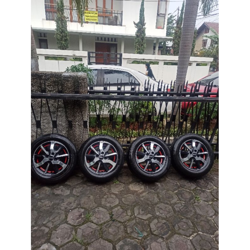 4 Velg R14 PCD 100+Ban 175/65 brio calya sigra vios jazz karimun agya ayla atoz visto classy charade civic