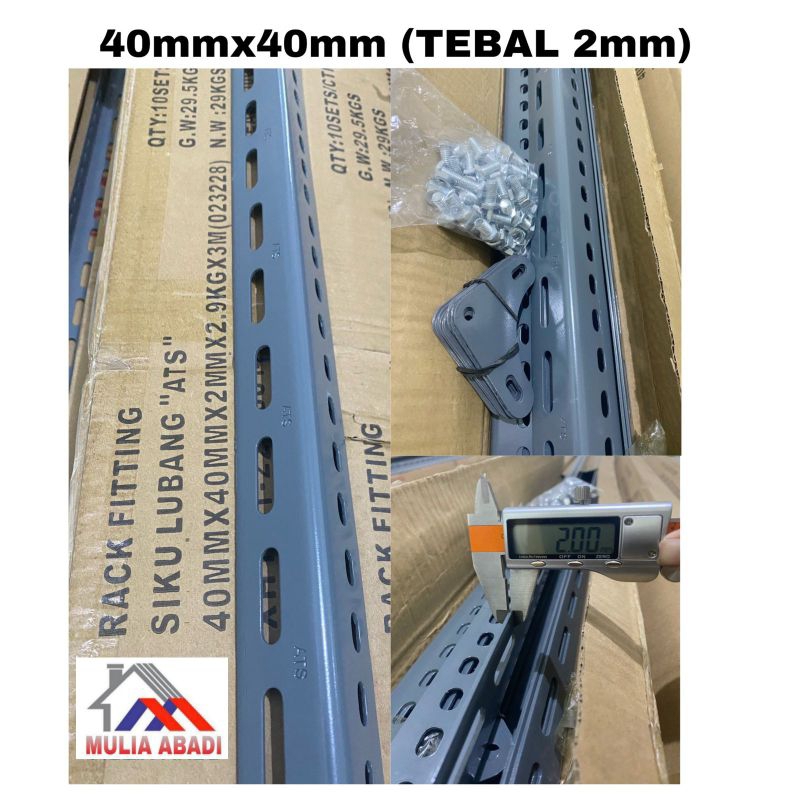 BESI SIKU LUBANG 4x4 2mm/RAK SIKU LUBANG 2 mili ATS 2.1mili (HARGA PABRIK)