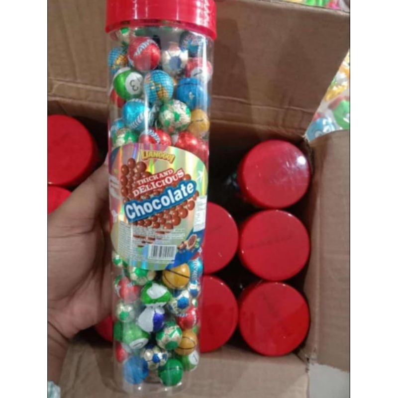 120 pcs Permen Cokelat Bola Toples MURAH