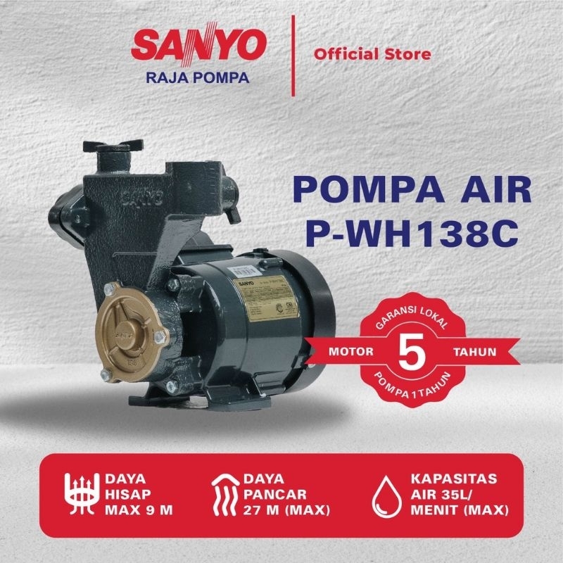 Pompa Air Sanyo non Otomatis PWH-138 C