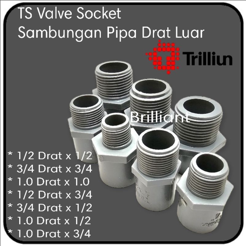 TS Valve Socket - Sambungan Pipa Drat Luar