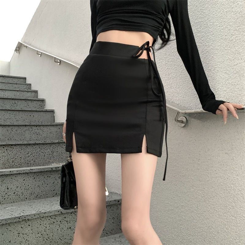 (S-XXL) YORA SKIRT DOUBLE BELAH highwaist