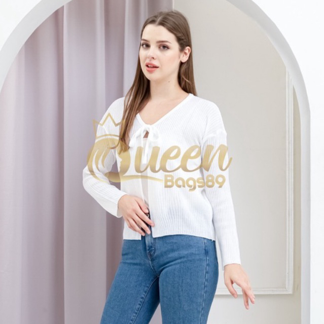 Queenbags baju outfit cewek baju atasan wanita baju Rajut evelyn