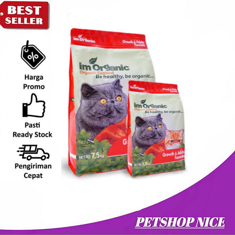 Gojek im Organik Growth &amp; Adult 7,5kg Makanan Kucing Dewasa / Dry food