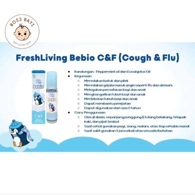 FRESHLIVING BEBIO - Baby Essential Oil Cough Flu | Tummy | Itchy 9ml - Minyak Aromaterapi Bayi &amp; Anak