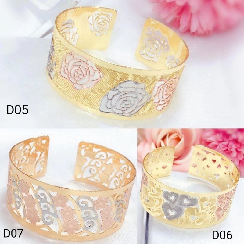 gelang 3 Dimensi (3 warna dalam 1 gelang) emas muda kadar 15% (8 gram)