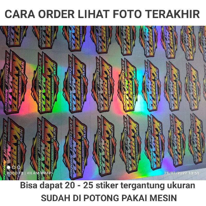 

RK CETAK STIKER HOLOGRAM A3+ BEBAS GAMBAR / BEBAS REQUEST SESUKA HATI MURAH WAH
