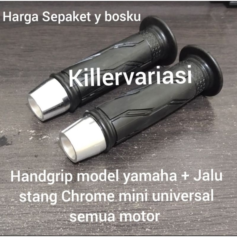 handgrip Handfat sarung gas motor standar Yamaha + Jalu stang chrome mini universal semua motor Mio Mio j Xeon Mio soul GT Vixion aerox nmax dll