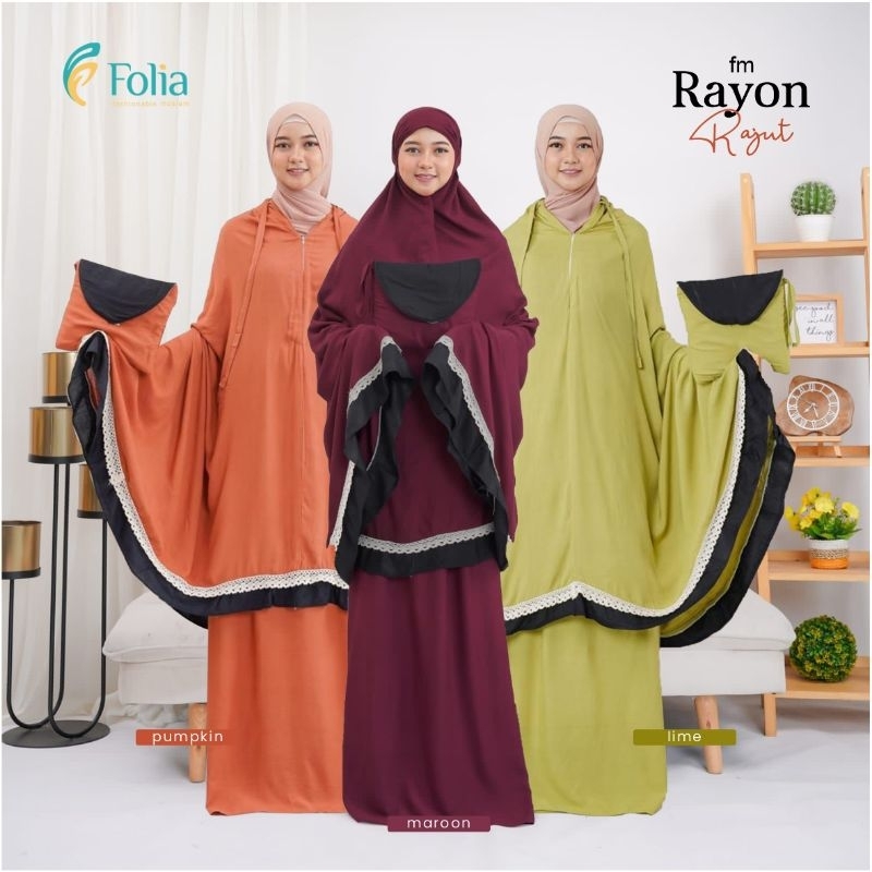 TERMURAH MUKENA FOLIA RAYON RAJUT MIX RENDA PREMIUM DEWASA