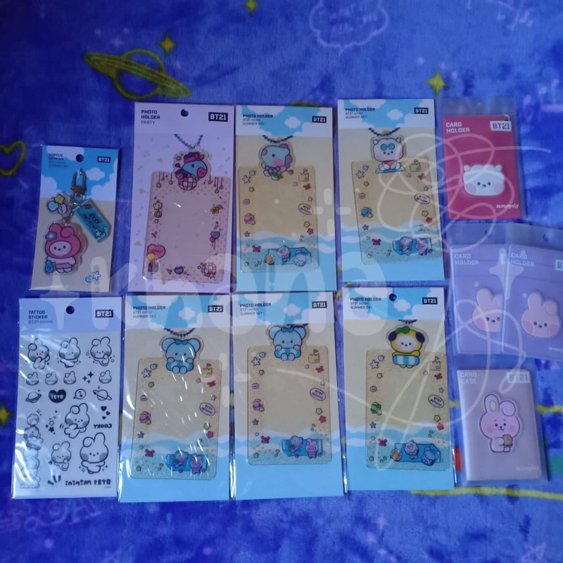 Photo Holder Party dan Summer Sky Card Holder Card Case Acrylic Keyring BT21 Monopoly