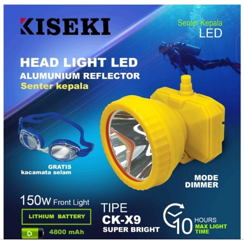 kiseki ck x9 / senter selam kiseki / senter kepala selam kiseki / headlamp kiseki