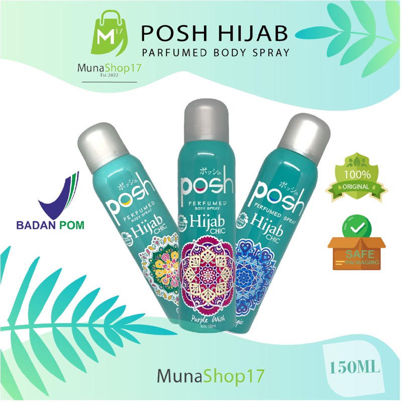 Posh Hijab Body Spray 150ML / Parfum Cewek / Parfum Promo / Parfum Murah /Parfum Wangi Tahan Lama / 