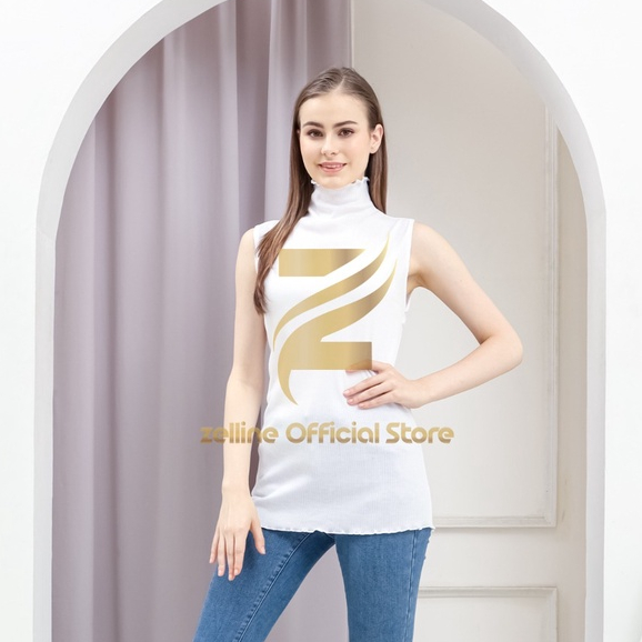 Inner Dewi Bahan RIb Turtleneck Tanpa Lengan