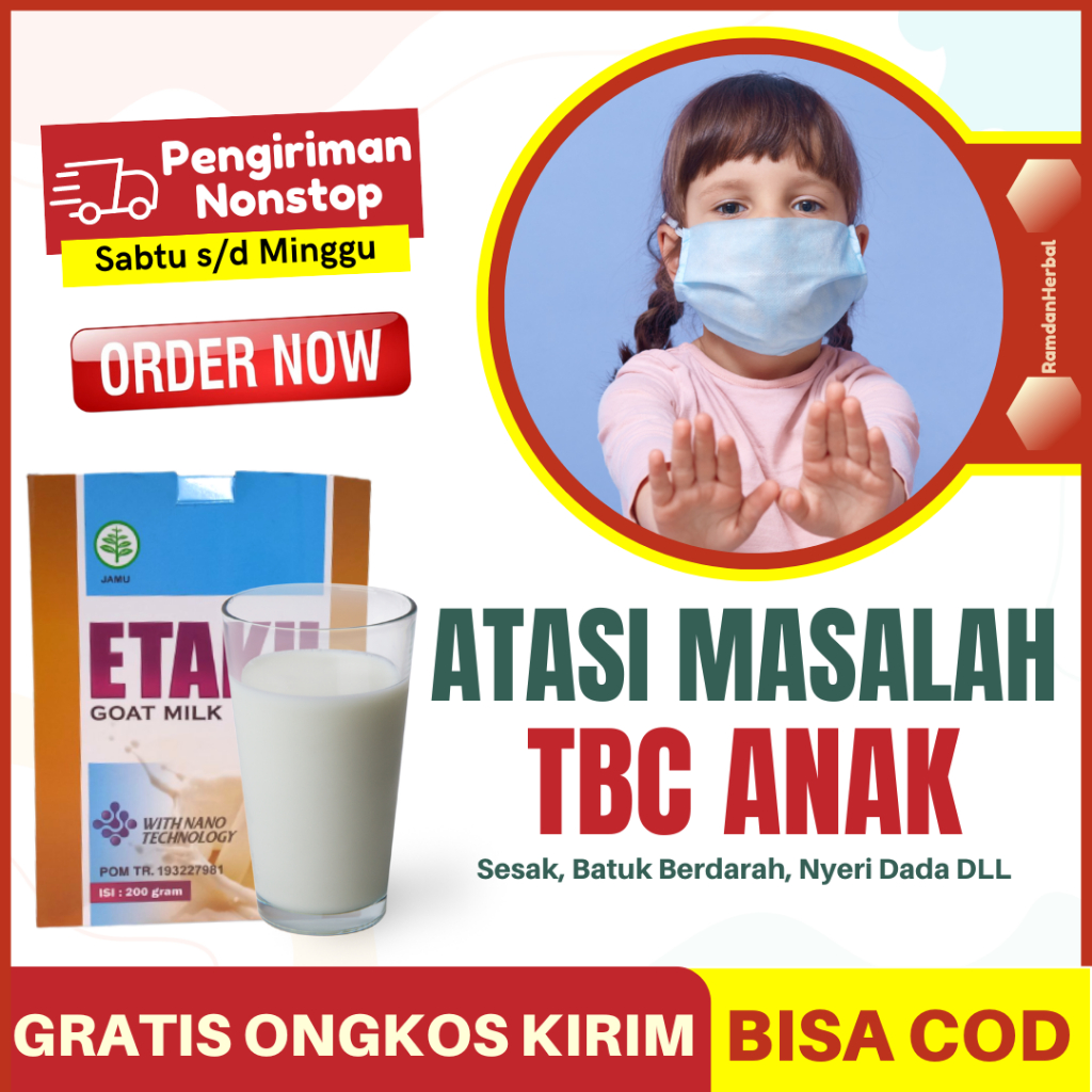 

Obat TBC Anak Gejala TBC Pengobatan TBC Flek Paru Sesak Napas Batuk Terus Menerus Batuk Berdarah Berdahak Tuberkulosis Anak Susu Kambing Etawa Asli Original BPOM