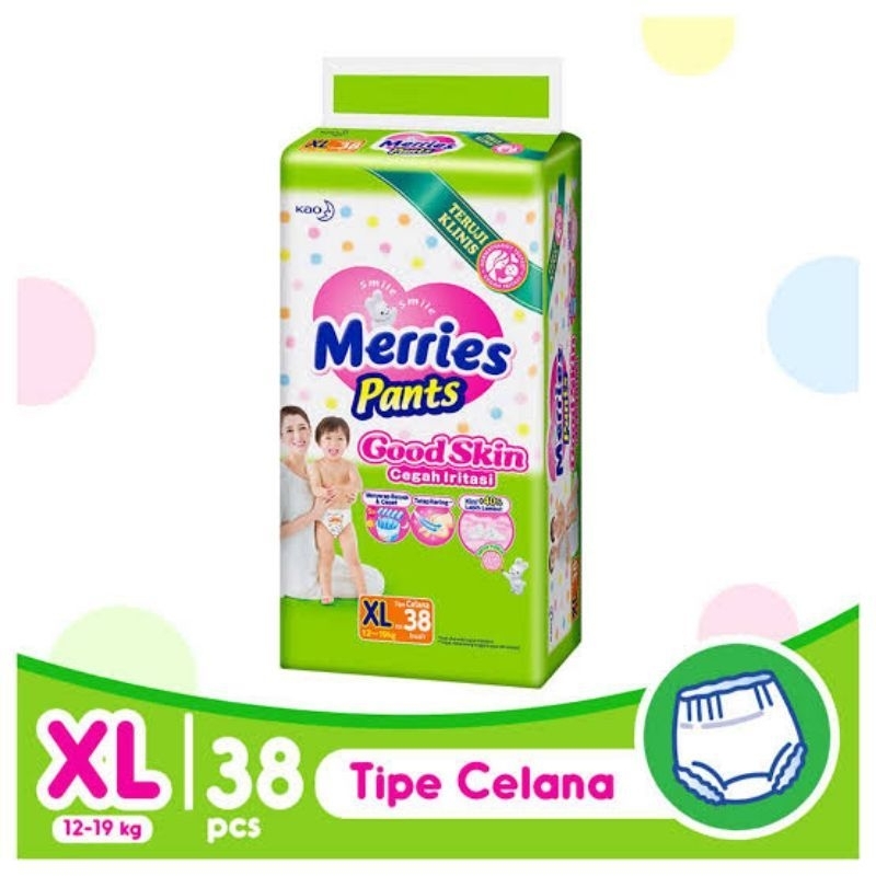 Popok Diaper Merries Good Skin Pants XL isi 38 Promo Makassar
