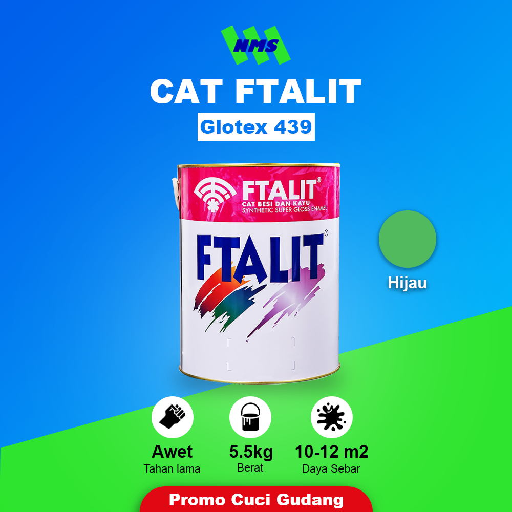Cat Kayu dan Besi FTALIT HIJAU 439 GLOTEX KANSAI PAINT CUCI GUDANG