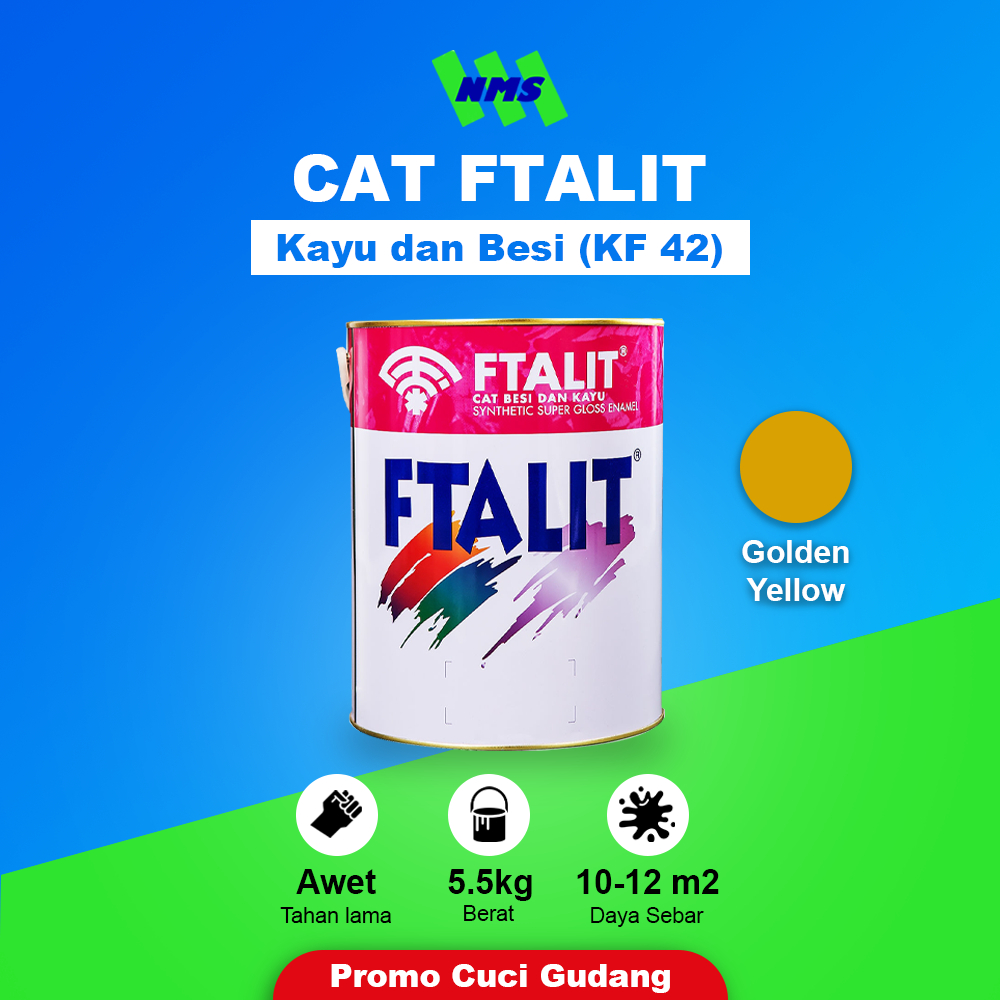 Cat Kayu dan Besi FTALIT GOLDEN YELLOW KF42 KANSAI PAINT CUCI GUDANG