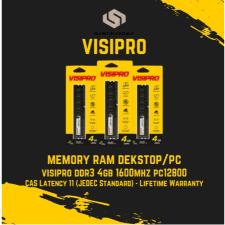 ITSTORE DDR3 4GB 1600MHZ 1x4GB PC12800 MEMORY LONGDIM VISIPRO