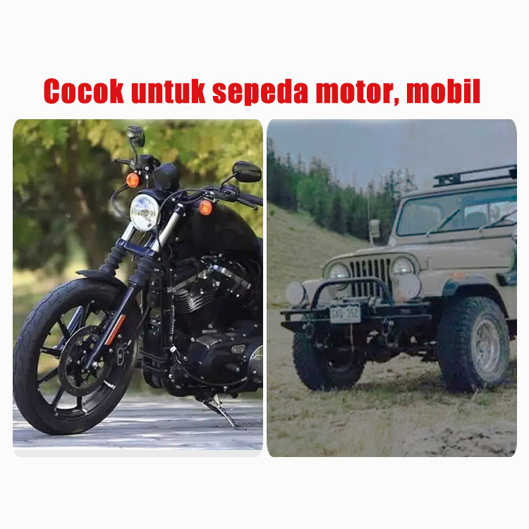 Lampu Depan LED 7 &quot;60W Sepeda Motor Harley Wrangler lampu 4 led