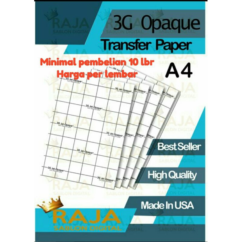 

Transfer paper 3G opaque dark A4 USA