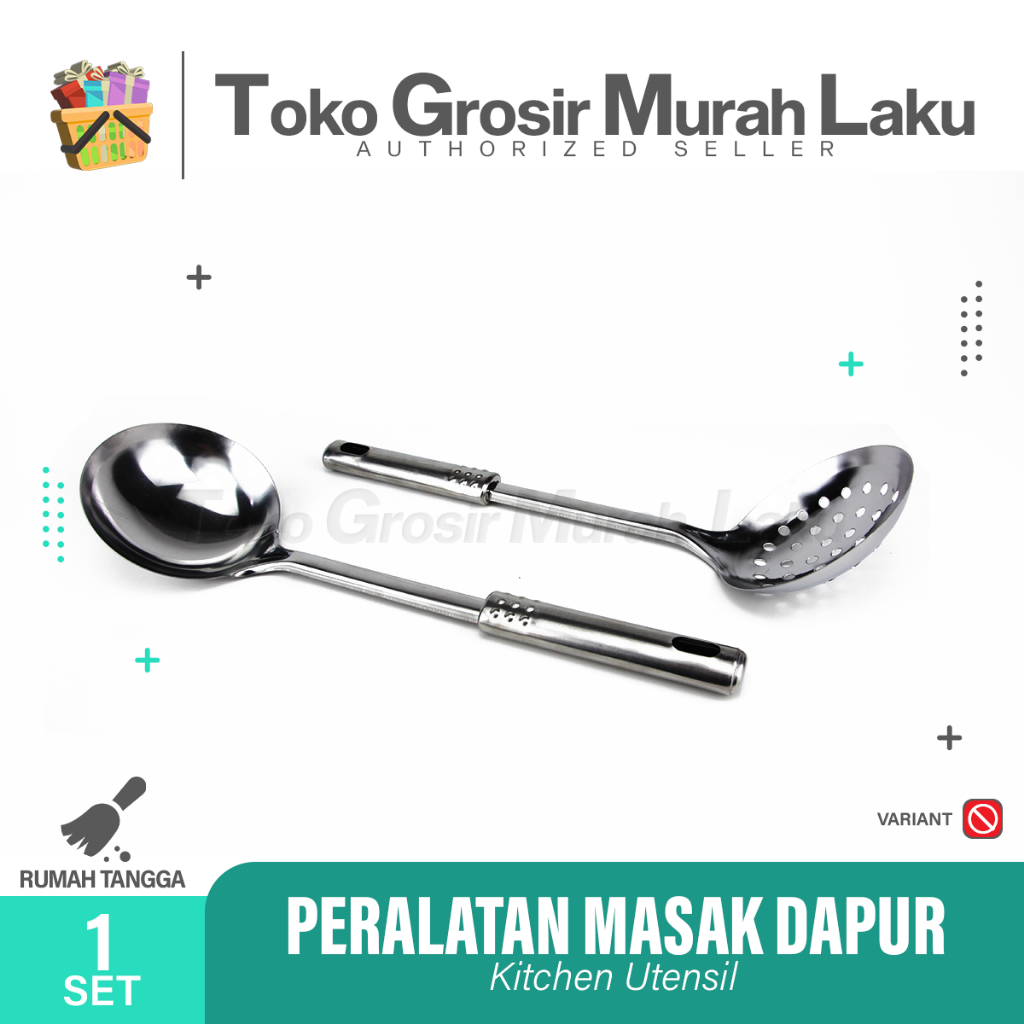 SPATULA STAINLESS STEEL SET GAGANG 4 in 1  PERALATAN MASAK DAPUR TOOLS