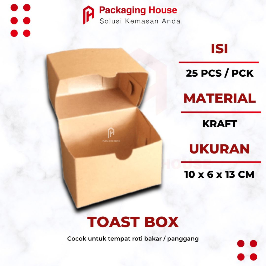 

[25 pcs]Box Toast Take Away | Kotak Roti Bakar | Toast Box Coklat Full Laminasi |