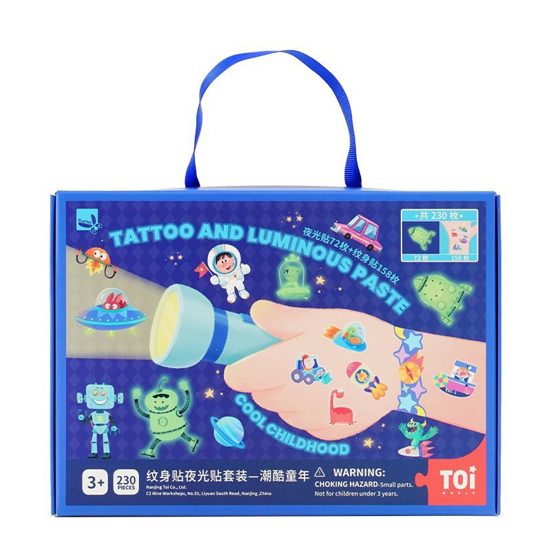 TOI Tattoo Sticker Luminous Paste mainan edukasi anak tempel sticker gambar