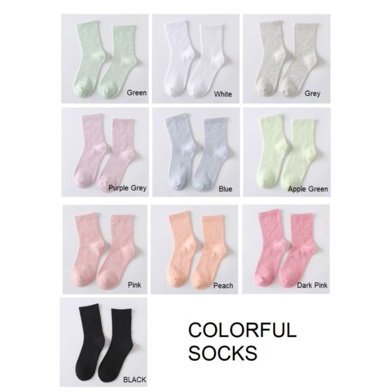 Kaos Kaki Wanita Japanese Colorfull Cotton Panjang Women Socks SCH052