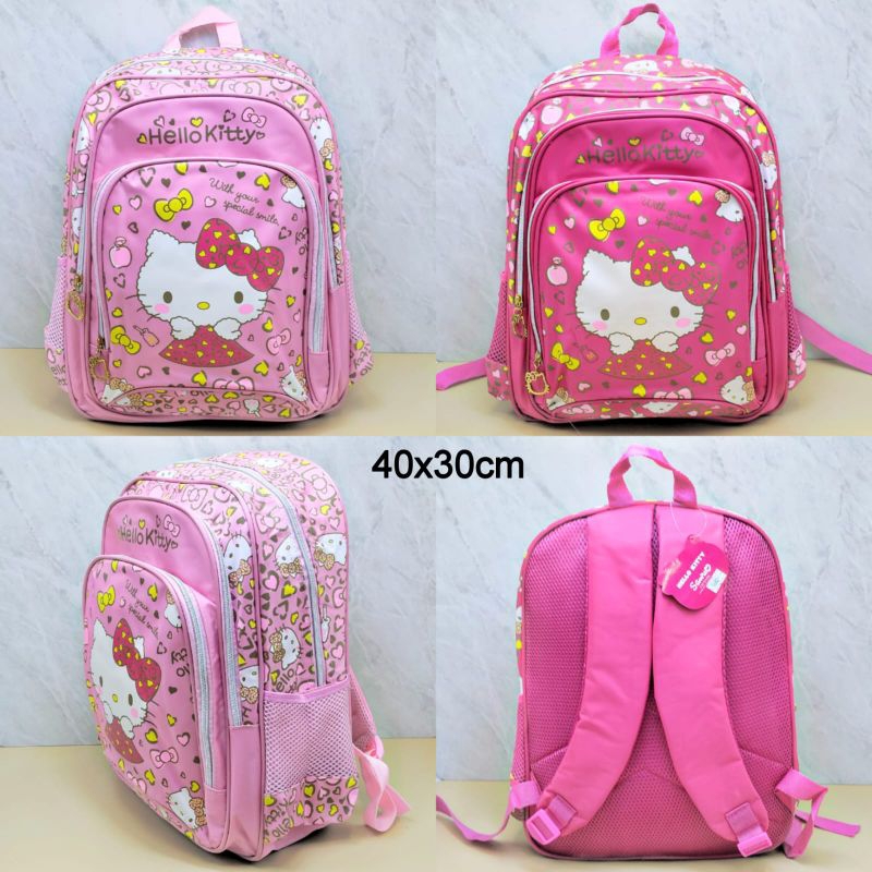 Tas Ransel besar Hello kitty leopart 40x30cm