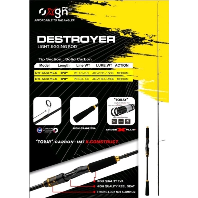 joran OXGN Destroyer 602 MLS / Light jigging rod OXGN Destroyer