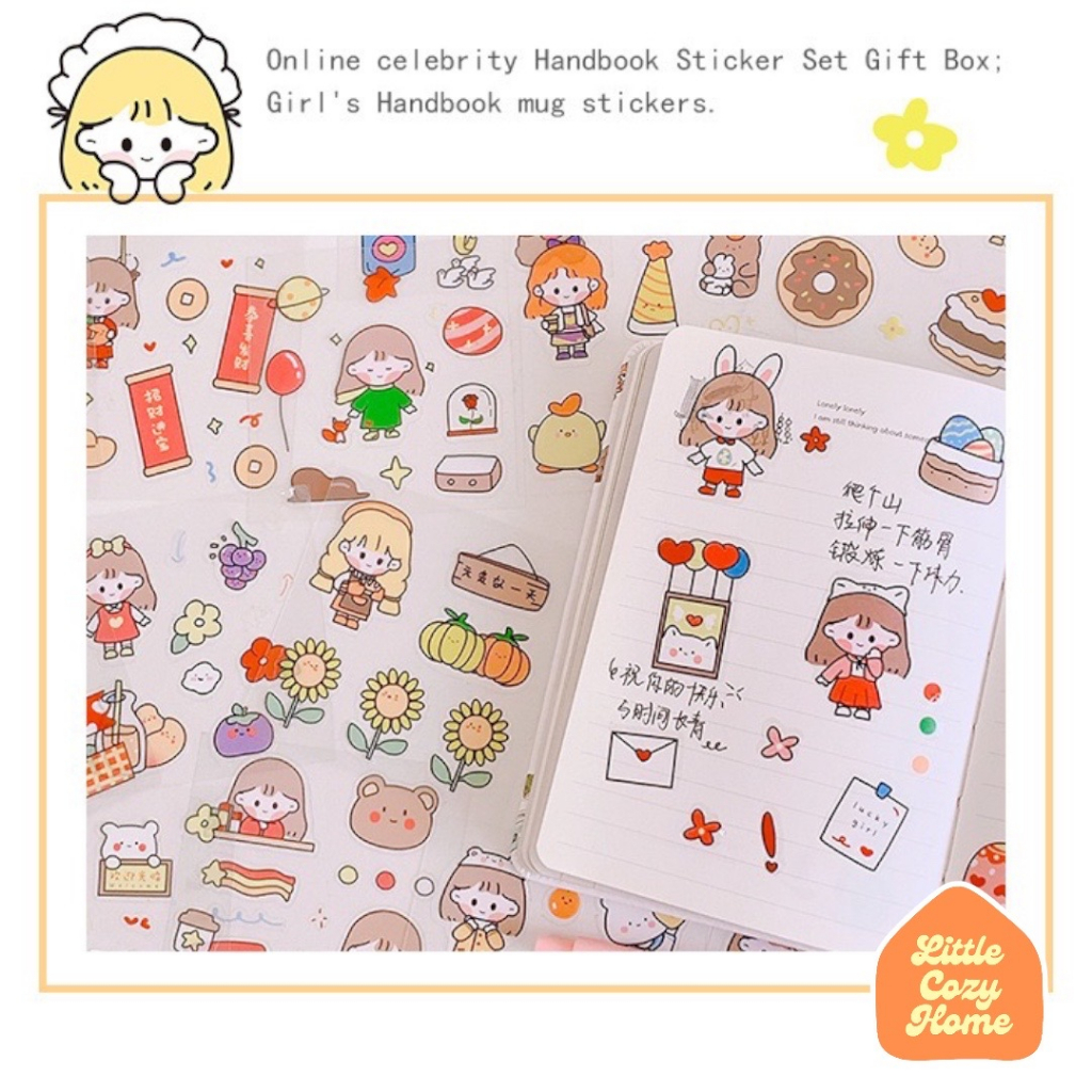 Momo Sticker Pack Paket Stiker Lucu Ala Jepang Korea Karakter Momo Anak Cewek Mainan Anak Perempuan Hiasan Dekorasi Sticker Imut Sovenir Kado Ultah Anak Viral