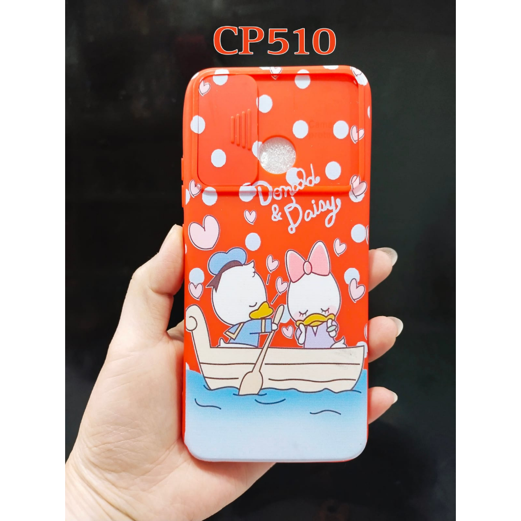 CASE SLIDE MOTIF KARTUN FOR OPPO A74 4G A74 5G A53 A54 SOFTCASE SLIDE KAMERA - BD