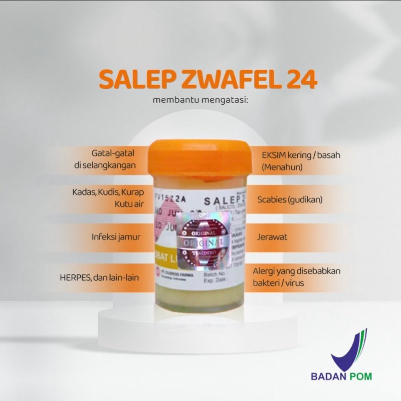 Salep Gatal Zwafel 24 Original 100% Obat Saleb Gatal Panu Kadas Kurap Kutu Air