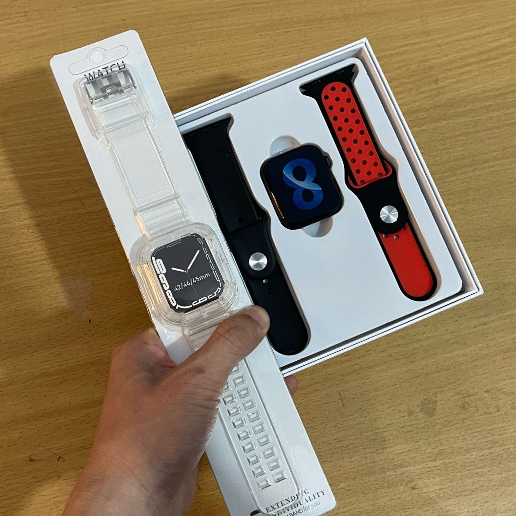 (S) SMARTWATCH SERIES 5 2 STRAP + FREE STRAP TRANSPARAN