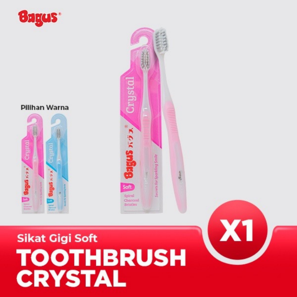 SALE!! BAGUS CRYSTAL TOOTHBRUSH SIKAT GIGI BULU SIKAT GIGI LEMBUT SPIRAL CHARCOAL KARBON AKTIF