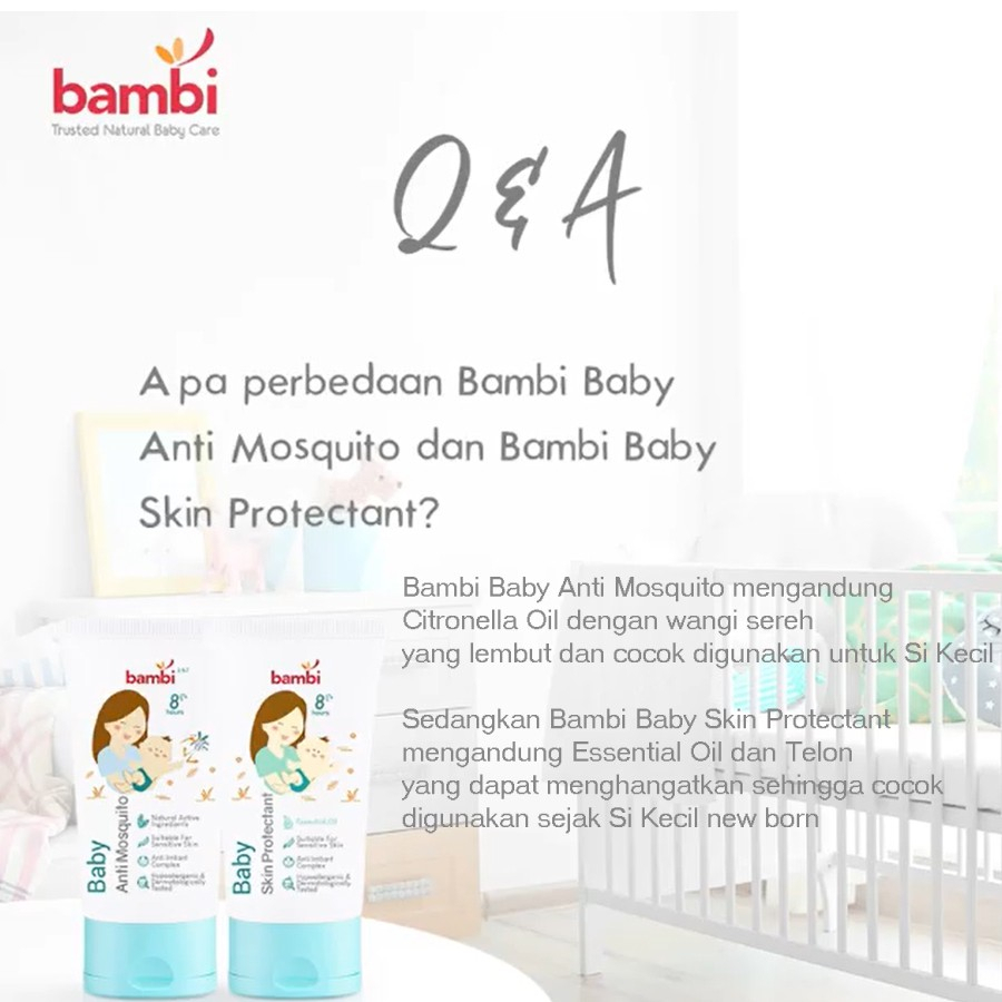 [BPOM] Bambi Baby Anti Mosquito Lotion with Citronella Oil &amp; Anti Irritant Complex 50ml / Lotion Anti Nyamuk Bayi Kulit Normal Senstif / MYMOM