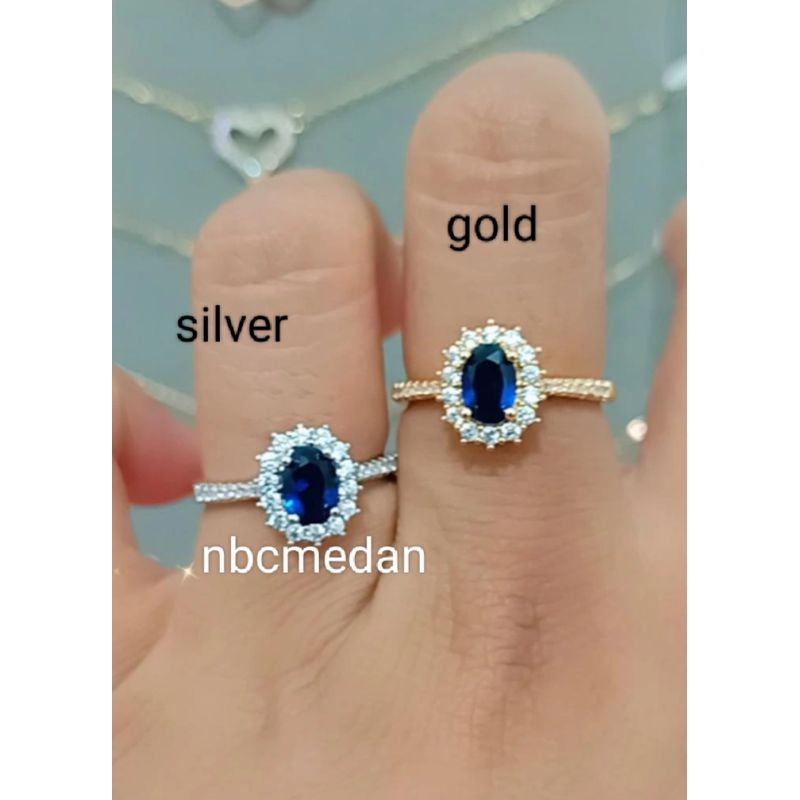 Blue sapphire micro diamond,awet seperti titanium,bisa dipakai harian