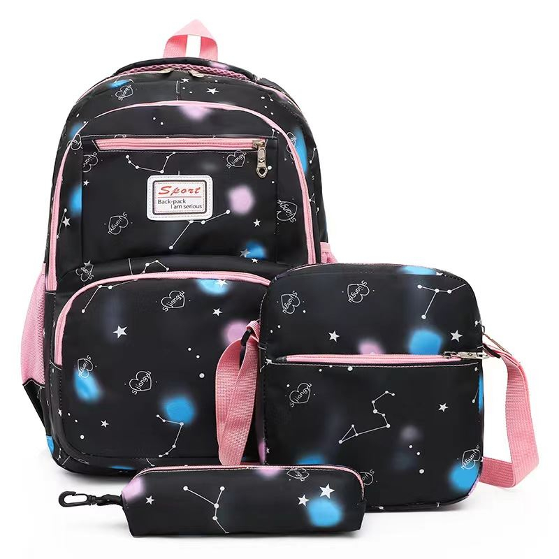 BJ21997 (3IN1) - BLACK/BLUE/PINK/PURPLE - TAS RANSEL SEKOLAH PRIA WANITA FASHION IMPORT MODIS ELEGAN TERMURAH TERLARIS TERBARU BAGSTORE JAKARTA TAS BATAM JTF1997