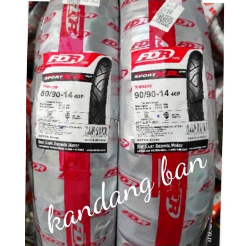 PAKET BAN TUBLES MATIC FDR SPORT XR EVO 80/90-14 + 90/90-14 FREE PENTIL FOR ALL MATIC 100% ORIGINAL