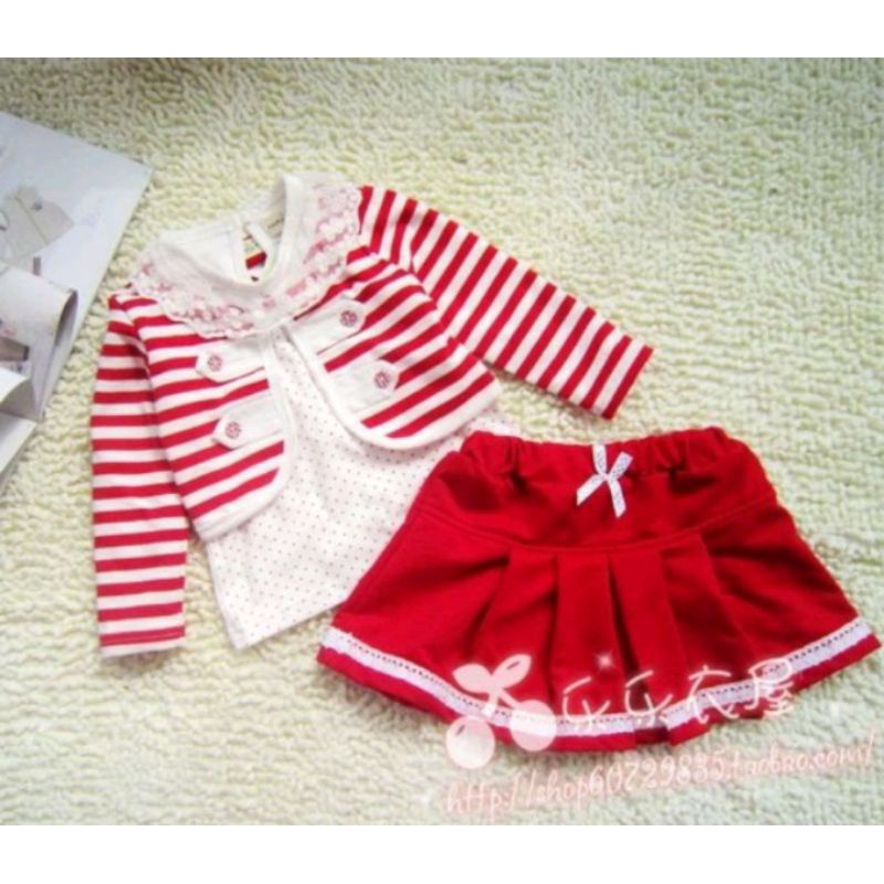 Baju Anak Perempuan Korea 3 in 1 Blezer