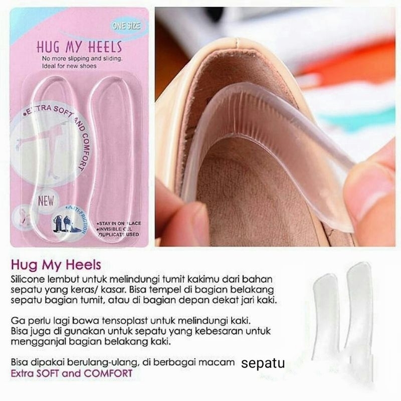 Bantalan Alas Kaki Depan Sepatu Silikon Gel Transparan / High Heels Insole Silicone Gel / Pelindung Tumit Kaki Transparan